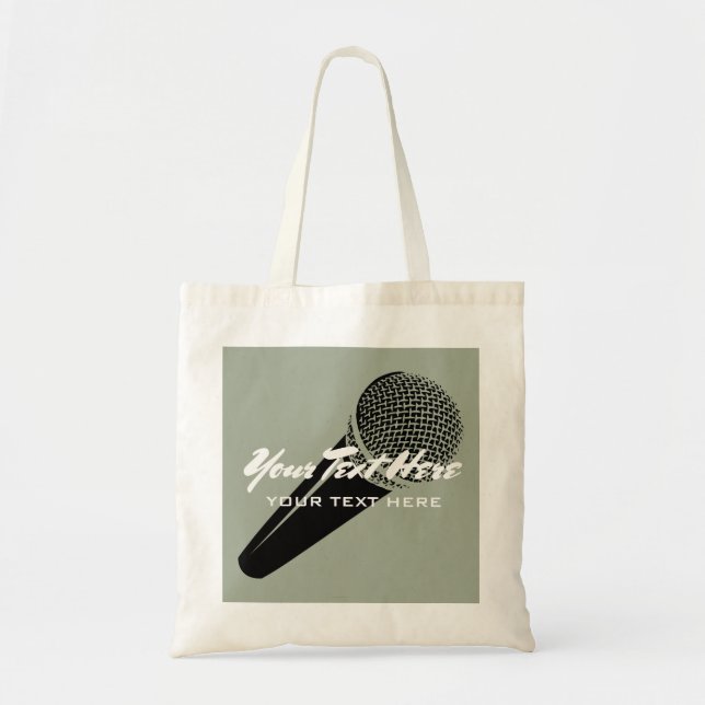 Mikrofontote bags för musikkonstnärsångare Etc. Tygkasse (Framsidan)