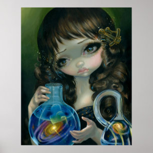 Mikrokosm: Galaxy ART PRINT stort öga, lågbrow art Poster