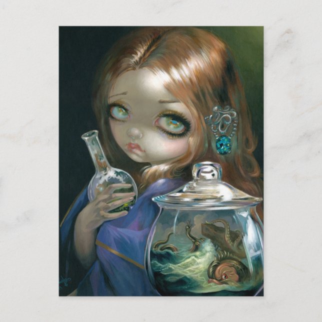 "Mikrokosm: Sjömonster" vykort (Framsida)