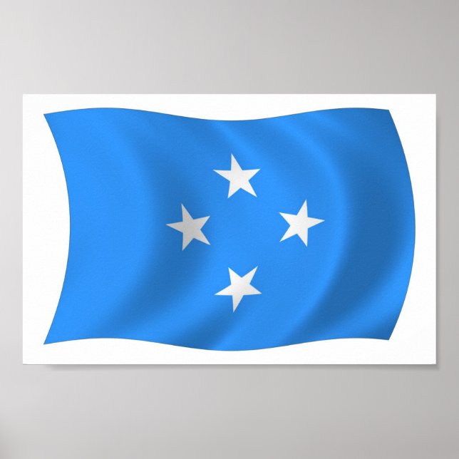 Mikronesien Flagga Postertryck Poster (Framsidan)
