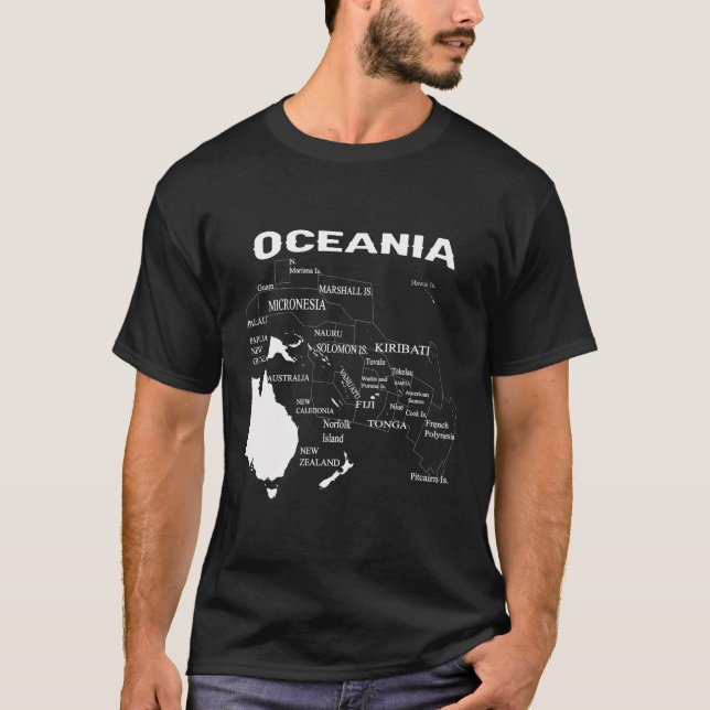 Mikronesien Karta Polynesia Karta Melanesia Karta  T Shirt (Framsida)