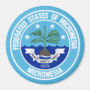 Mikronesien Round Emblem Magnet