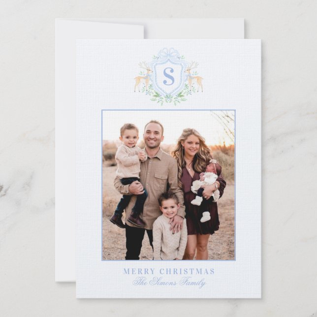 Mikronesisk julkrans Monogram Foto Inbjudningar (Framsida)