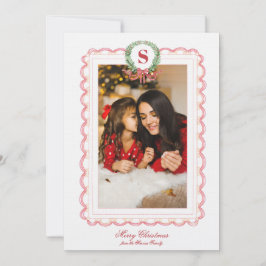 Mikronesisk julkrans Monogram Foto Inbjudningar