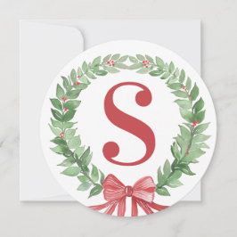 Mikronesisk julkrans Monogram Foto Tack Kort