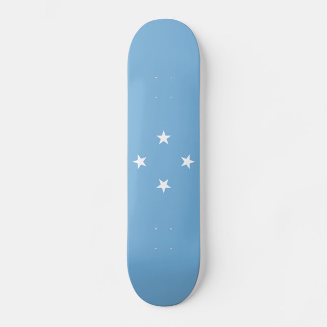 Mikronesiska federala staternas flagga mini skateboard bräda 18,5 cm (Framsida)
