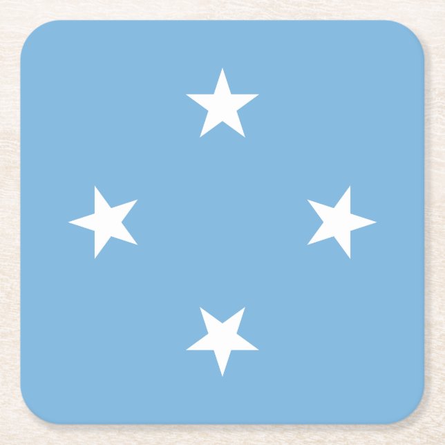 Mikronesiska federationen flagga underlägg papper kvadrat (Framsidan)