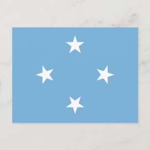Mikronesiska federationen flagga vykort