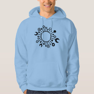 mikroorganism - svart sweatshirt med luva