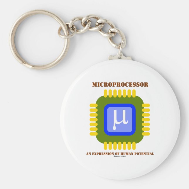 Mikroprocessor ett uttryck för mänsklig potential nyckelring (Framsidan)