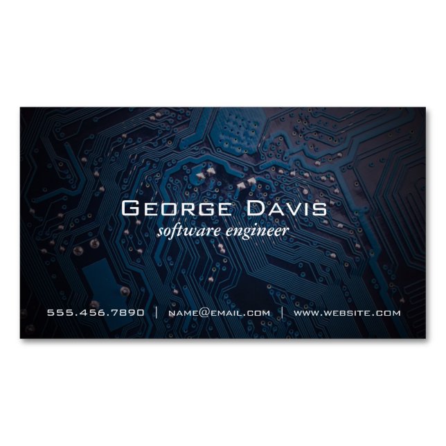 Mikroprocessor | Software Ingenjör Magnetiska Visitkort (Framsida)