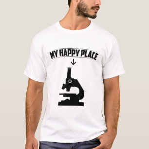 Mikroskop Min Lycklig Ställe Biologer Gift Idea T Shirt