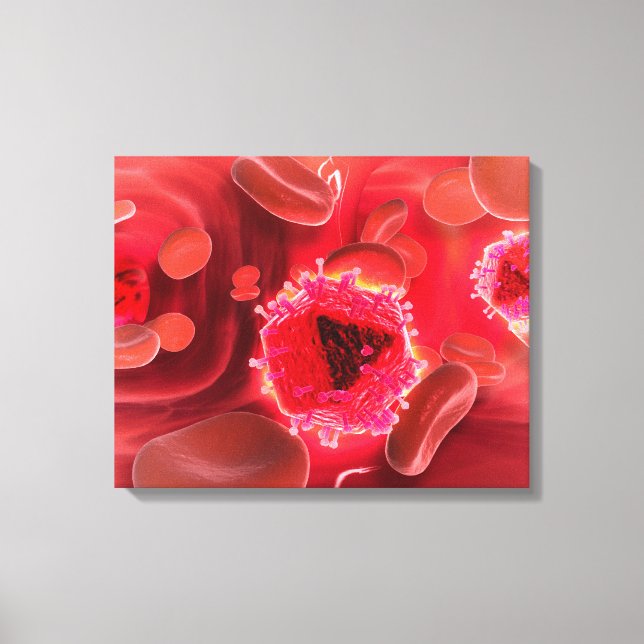 Mikroskopisk bild av HIV- virus inuti lungorna (Framsida)