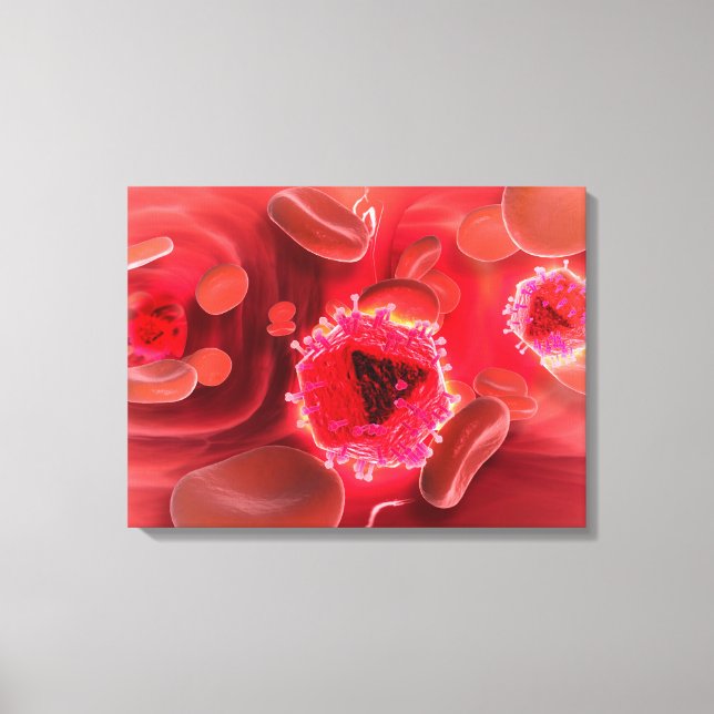 Mikroskopisk bild av HIV- virus inuti lungorna (Framsida)