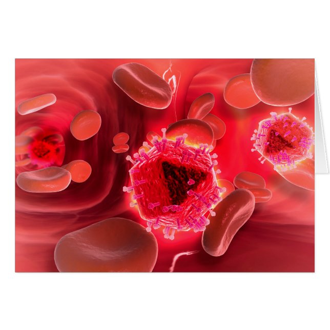 Mikroskopisk bild av HIV- virus inuti lungorna Hälsningskort (Framsidan Horizontal)