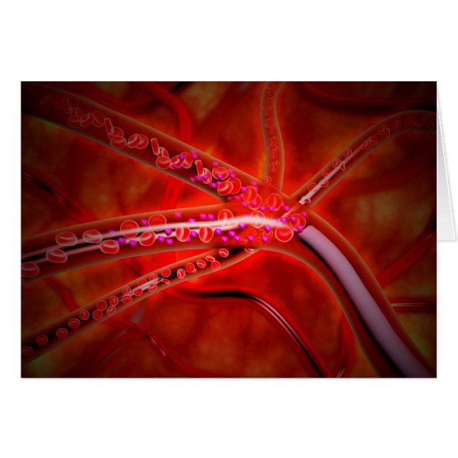 Mikroskopisk bild av läkemedel som injiceras hälsningskort (Framsidan Horizontal)