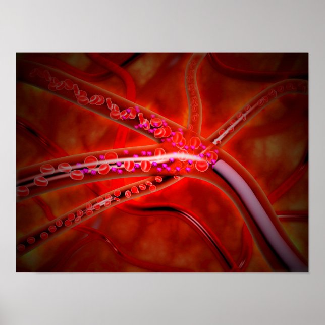 Mikroskopisk bild av läkemedel som injiceras poster (Framsidan)