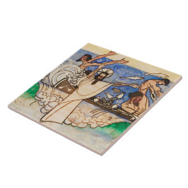 Mikroskopisk fångst av fisken Jan Toorop Kakelplatta