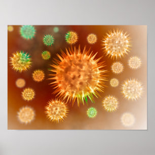 Mikroskopisk vy av cancerceller poster