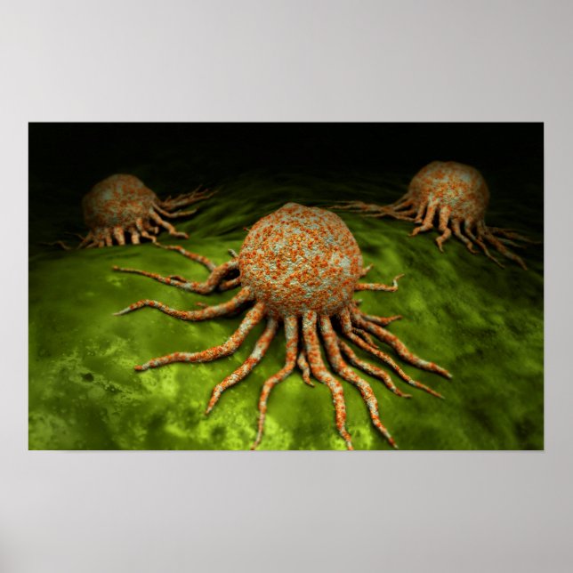 Mikroskopisk vy av cancervirus poster (Framsidan)