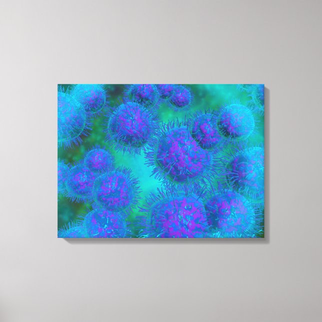 Mikroskopisk vy av diplococcus Bacterium Canvastryck (Framsida)