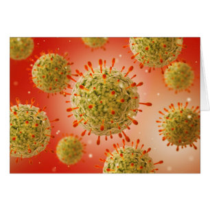 Mikroskopisk vy av herpesvirus 1 hälsningskort