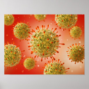 Mikroskopisk vy av herpesvirus 1 poster