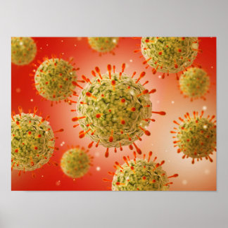 Mikroskopisk vy av herpesvirus 1 poster