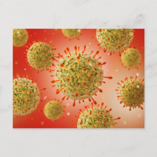 Mikroskopisk vy av herpesvirus 1 vykort