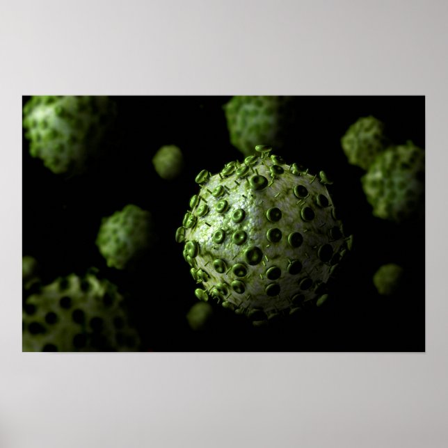 Mikroskopisk vy av HIV virus 1 Poster (Framsidan)
