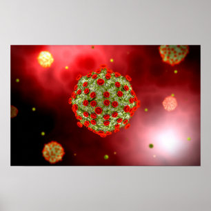 Mikroskopisk vy av HIV virus 2 Poster