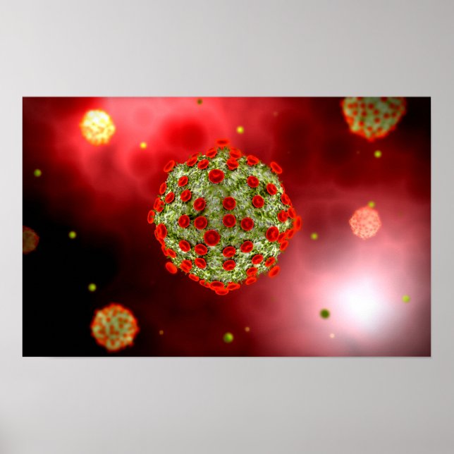 Mikroskopisk vy av HIV virus 2 Poster (Framsidan)