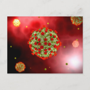 Mikroskopisk vy av HIV virus 2 Vykort