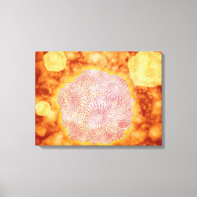 Mikroskopisk vy av Hund Parvovirus 1 Canvastryck (Framsida)