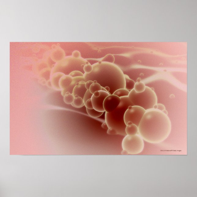 Mikroskopisk vy av latexmikrosfärer poster (Framsidan)