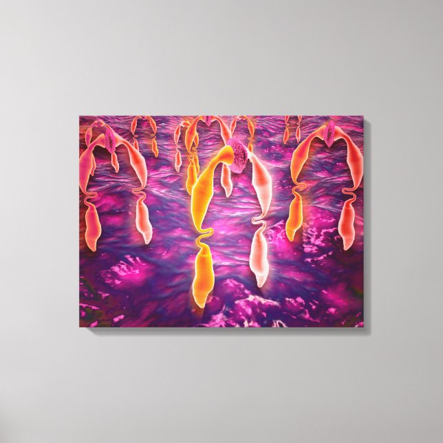 Mikroskopisk vy av ligand som binder till en motta canvastryck (Framsida)