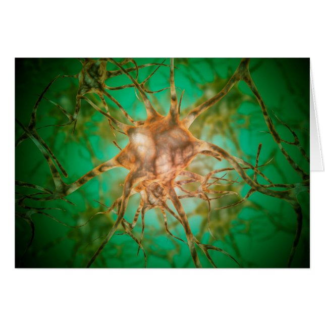 Mikroskopisk vy av nervceller i Många 1 Hälsningskort (Framsidan Horizontal)