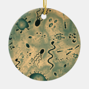 Mikroskopiska Microbes Julgransprydnad Keramik