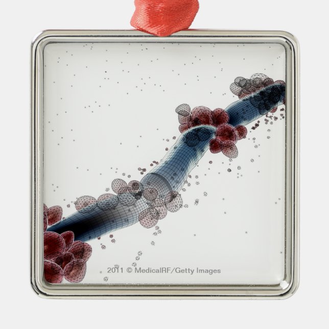 Mikroskopiska Wireframe beskådar av Julgransprydnad Metall (Framsidan)