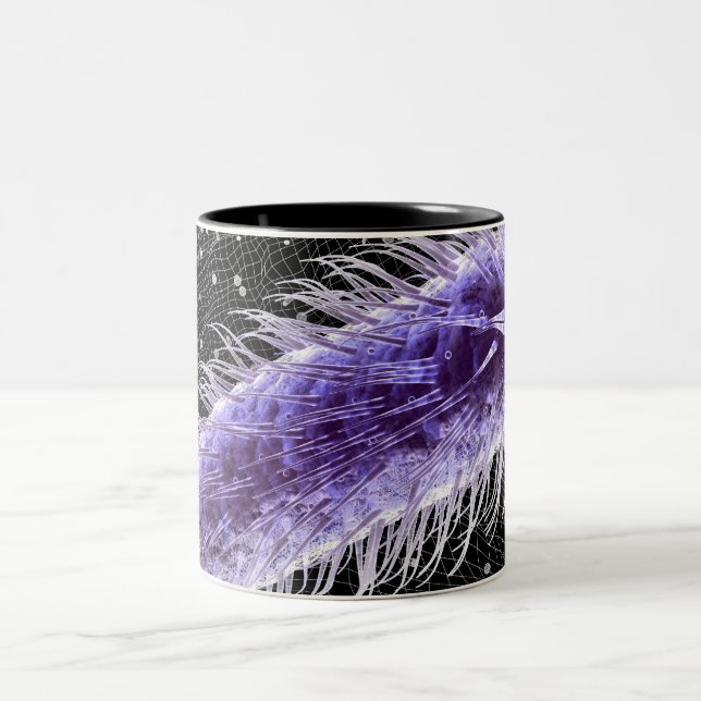 Mikroskopiskt beskåda av en helicobacterpyloricell Två-Tonad mugg (Center)