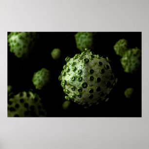 Mikroskopiskt beskåda av HIV-virus 1 Poster