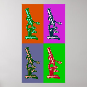 Mikroskoppopkonst Poster