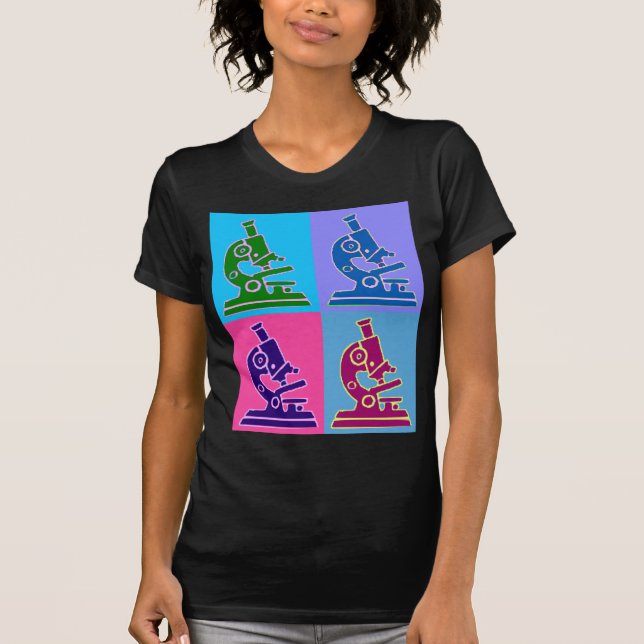 Mikroskoppopkonst Tee Shirt (Framsida)