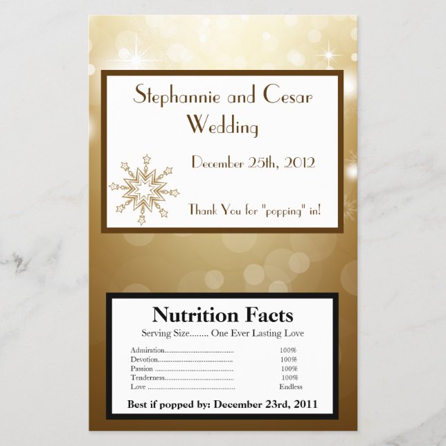 Mikrovåg Popcorn Wrapper jul Copper Blur Flygblad (Framsidan)