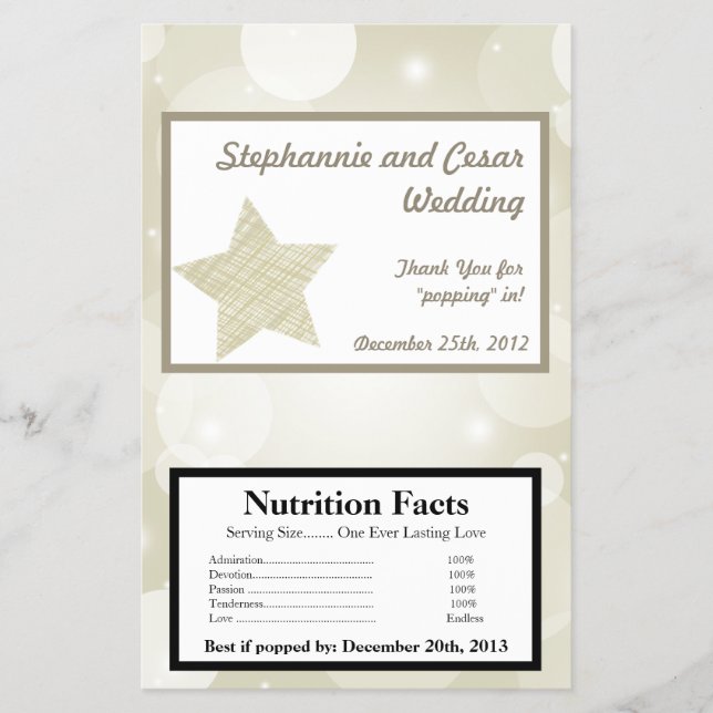 Mikrovåg Popcorn Wrapper-julstjärnor Flygblad (Framsidan)