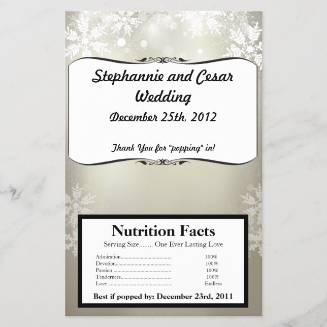 Mikrovåg Popcorn Wrapper Silver jul Blur Flygblad (Framsidan)