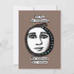 Mikrovågen kommer att explodera hälsningskort kort