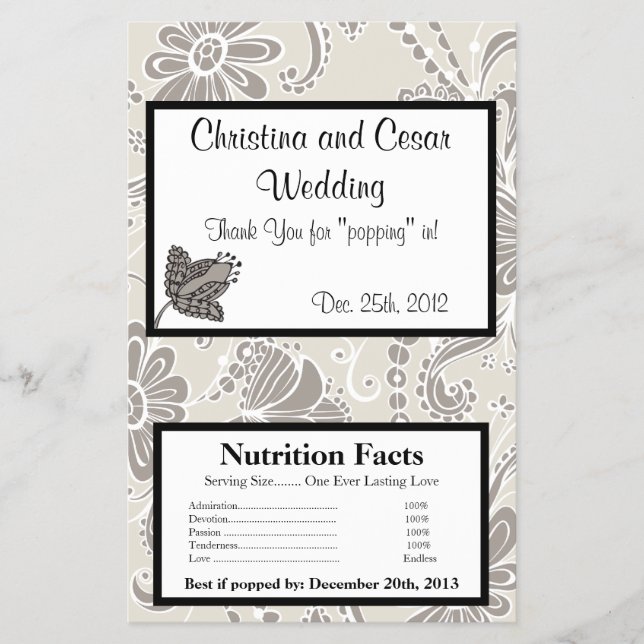 Mikrovågsförpackare Grått Flourish Swirls Flygblad (Framsidan)