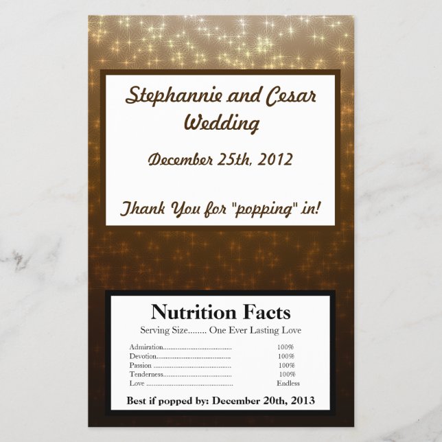 Mikrovågsglasyr Winter Brown/Stars Flygblad (Framsidan)