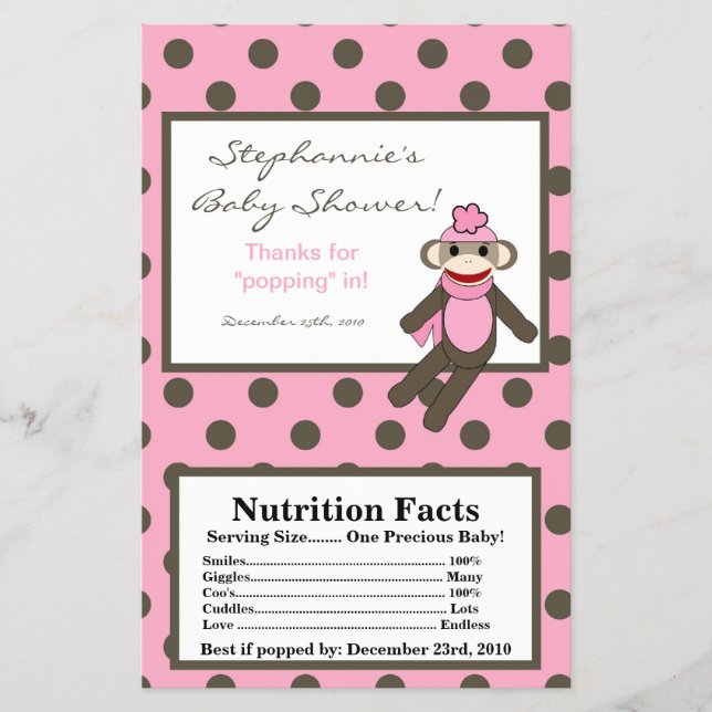 Mikrovågskålen Wrapper Rosa Sock monkey Flygblad (Framsidan)